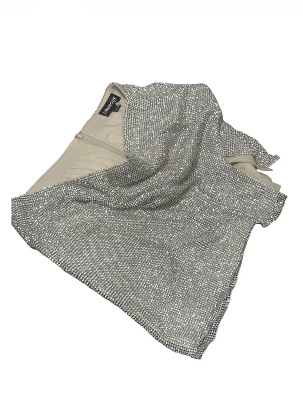 Lamarque Silver Sequin Mini Skirt